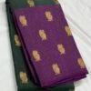 Kanchipuram Silk Saree In Green with Purple