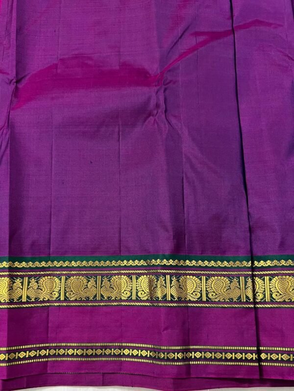 Kanchipuram Silk Saree In Blue With Purple