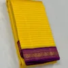 Kanchipuram SIlk Saree In yellow with Purple