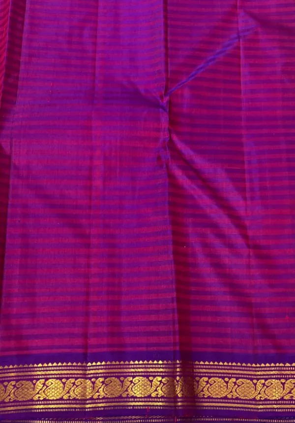 Kanchipuram SIlk Saree In yellow with Purple
