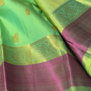 Sea Green Kanchipuram silk Saree