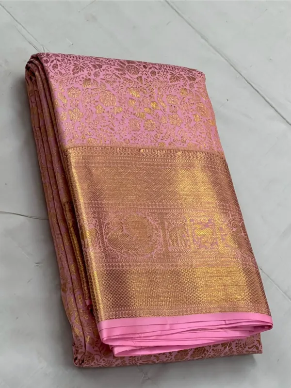 Baby Pink Kanchipuram SIlk Saree
