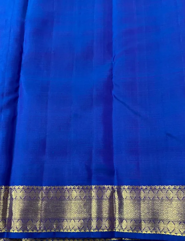 Purple Kanchipuram Silk Saree With Blue Border