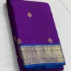 Purple Kanchipuram Silk Saree With Blue Border