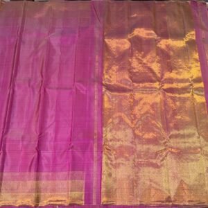Plain Kanchipuram Silk Saree In Pink