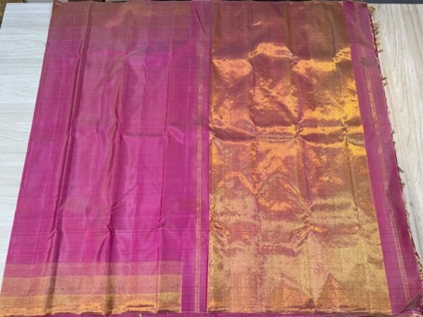 Plain Kanchipuram Silk Saree In Pink