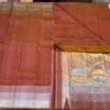 Plain Kanchipuram SIlk Saree In Orange with Pink Multishade