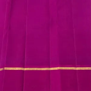 Korvai Kanchipuram silk Saree In Cream With Purple