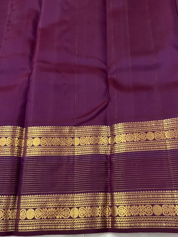 Lavender Kanchipuram Silk Saree With Purple Border