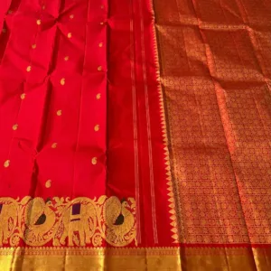 Red Bridal Kanchipuram silk Saree