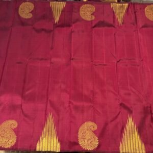 Temple Border Kanchipuram SIlk Saree In Maroon Red