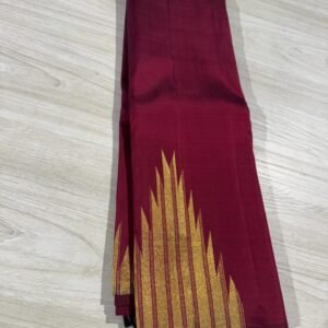 Temple Border Kanchipuram SIlk Saree In Maroon Red