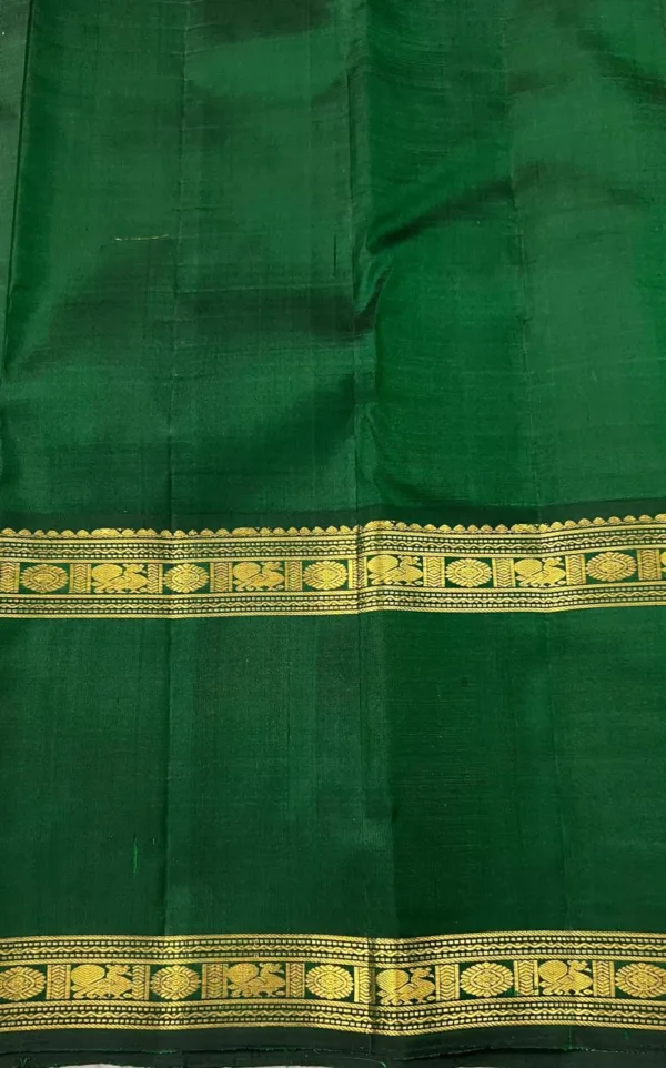 Red Kanchipuram Silk Saree With Green