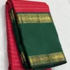Red Kanchipuram Silk Saree With Green