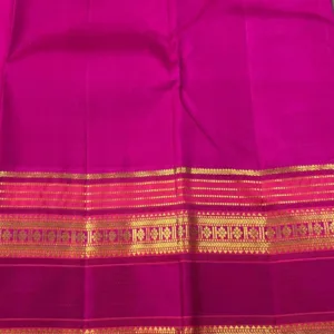 Kanchipuram Silk Saree In Beige With Purple