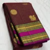 Kanchipuram Silk Saree In Maroon With Pink
