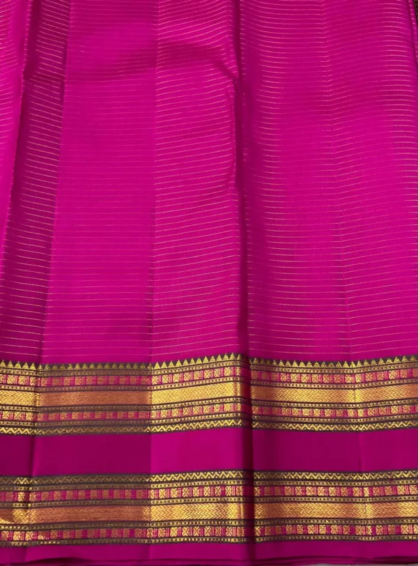 Kanchipuram Silk Saree In Maroon With Pink
