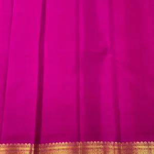 Kanchipuram Silk Saree In Dark Cream With Purple