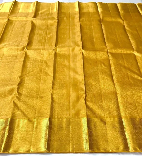 Gold Kanchipuram Silk Saree For Wedding