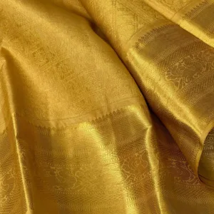 Gold Kanchipuram Silk Saree For Wedding