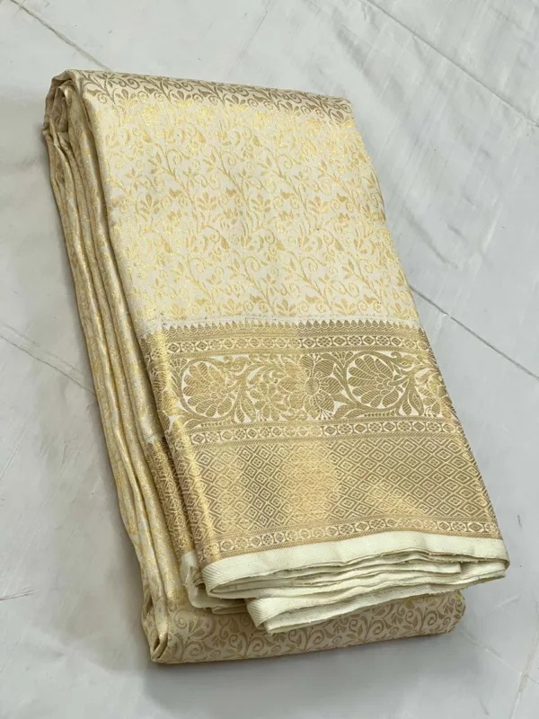 White Bridal Kanchipuram Silk Saree