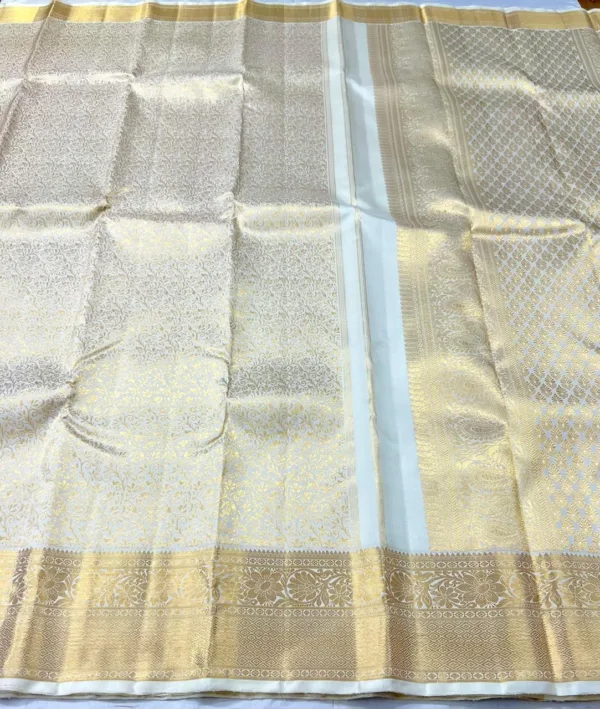 White Bridal Kanchipuram Silk Saree