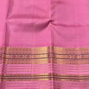 Kanchipuram Silk Saree In Coffee Brown With Baby Pink