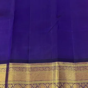 Red Kanchipuram Silk Saree With Blue Border