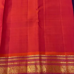 Kanchipuram Silk Saree In Purple With Orange