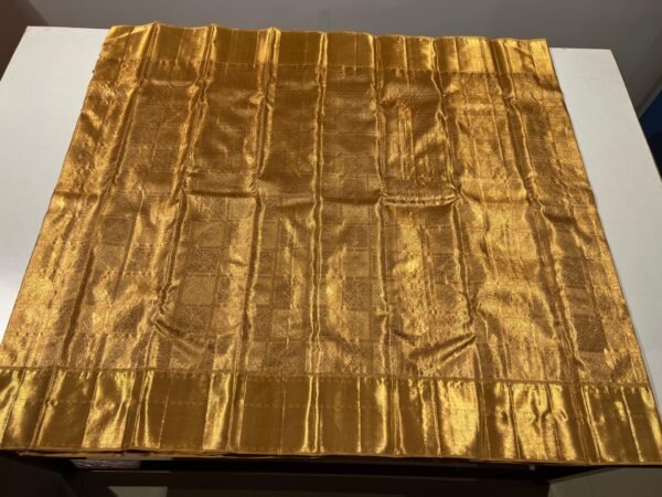 Golden Kanchipuram Silk Saree For Wedding