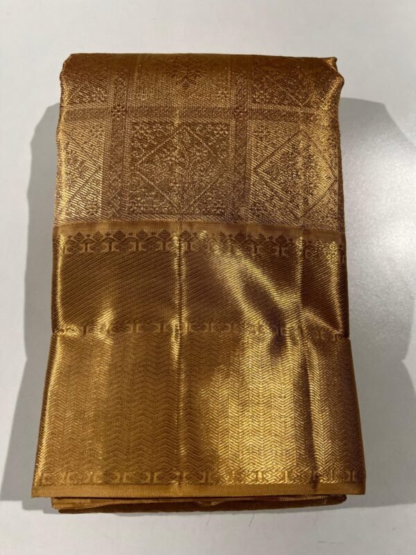 Golden Kanchipuram Silk Saree For Wedding