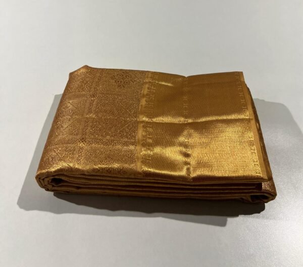 Golden Kanchipuram Silk Saree For Wedding