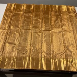 Golden Kanchipuram Silk Saree For Wedding