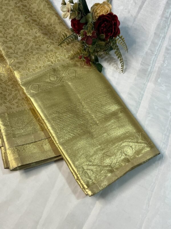 Gold Tissue Silk Saree For Wedding