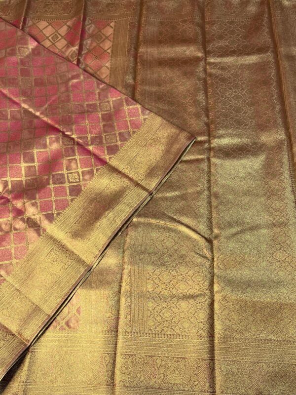 Party Wear Tissue Silk Saree In Pink
