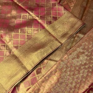 Party Wear Tissue Silk Saree In Pink