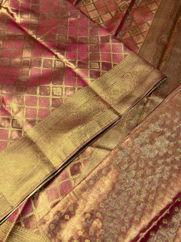 Party Wear Tissue Silk Saree In Pink