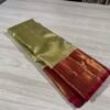 Kanchipuram SIlk Saree In Pista Green With Red