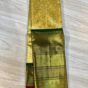 Big Border Kanchipuram Silk Saree Gold With Green