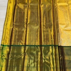 Big Border Kanchipuram Silk Saree Gold With Green