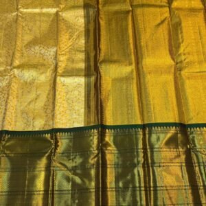 Big Border Kanchipuram Silk Saree Gold With Green