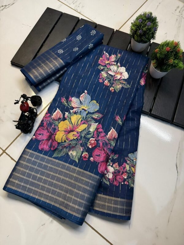 Dola Silk Saree Recco jari in Peacock Blue