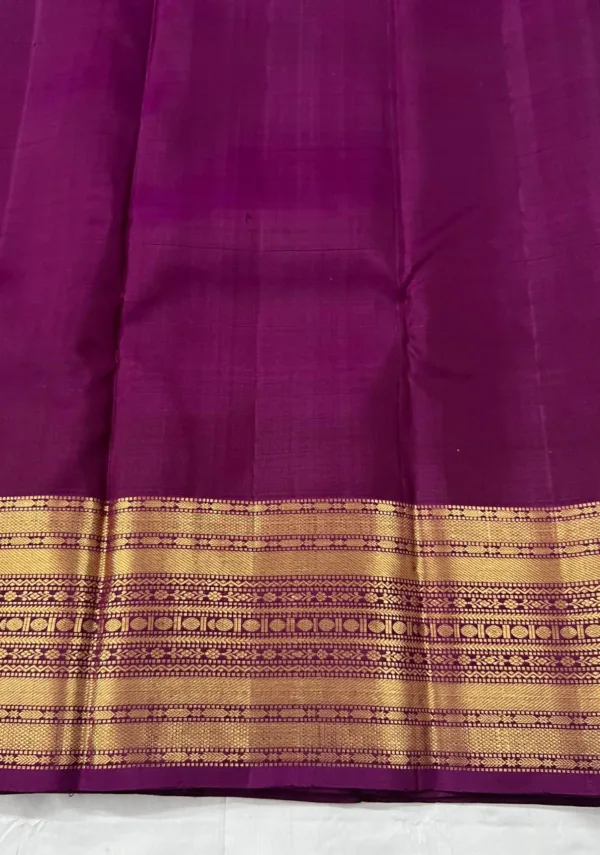 Dark Onion Pink Kanchipuam Silk Saree With Purple