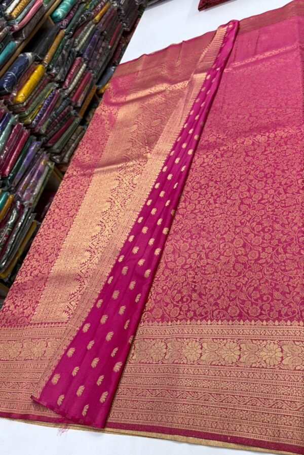 Banarasi Georgette silk saree In Rani Pink
