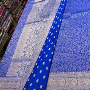 Banarasi Georgette silk saree In Royal Blue