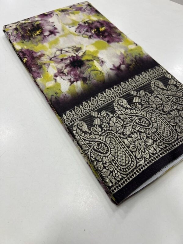 Dola Silk Saree Viscose Jacquard Border in Floral