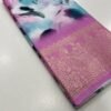Dola Silk Saree Viscose Jacquard Border In Baby Pink