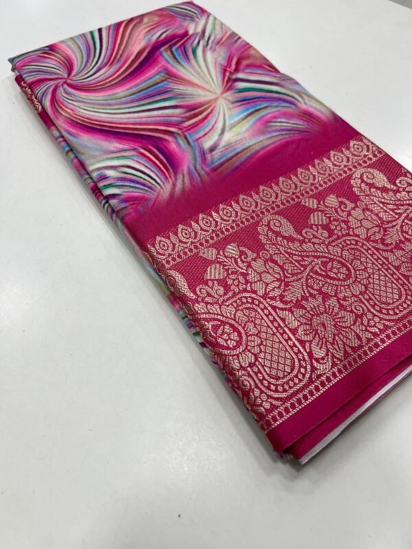Dola Silk Saree Viscose Jacquard Border In Pink