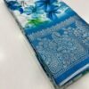 Dola Silk Saree Viscose Jacquard Border In Sky Blue