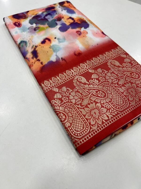 Dola Silk Saree Viscose Jacquard Border In multi color